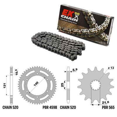 CAGIVA RAPTOR / V RAPTOR (Mod.520) 650 2001-2007 catena corona pignone kit 52... Foto 1 de 4