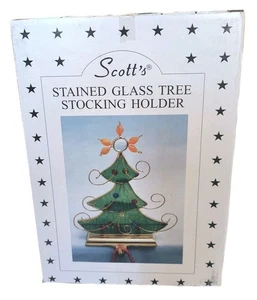 Scott’s Vitral Árbol de Navidad Candelabro y Medias Soporte 4 Chimenea Manto - Imagen 1 de 6