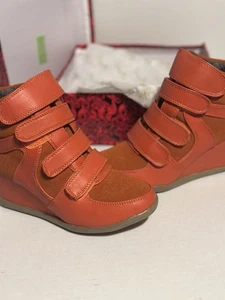 Machi High Top Wedge Sneakers NIB Orange Color Davina Style Size 6 Women’s - Picture 1 of 11