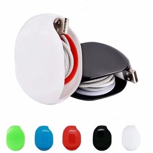 1x Automatic Closing Cable Cord Wire Organizer Bobbin Winder Earphone Wrap - Picture 1 of 13