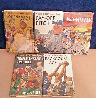 CHIP HILTON LOT OF 5 w/DUST JACKETS BASKETBALL, FOOTBALL, BASEBALL 1957-61 NICE! - Image 1 of 4