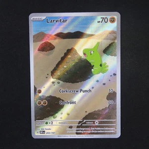 Larvitar 203/197 Illustration Rare Holo Obsidian Flames  - Picture 1 of 2