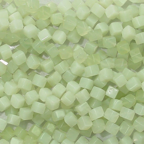 NEW JADE SERPENTINE 6MM DICE GEMSTONE BEADS - Image 1 of 1
