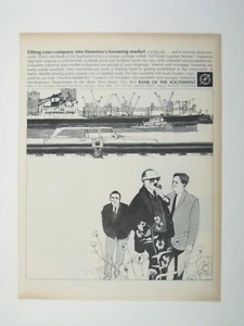Vintage 1960s Bank Of The Southwest Houston Print Advertisement Illustration - Picture 1 of 2