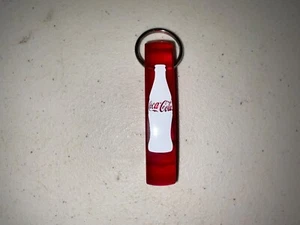 VTG COCA COLA RED BOTTLE TAB CAN OPENER KEY CHAIN SILVER METAL RING - Picture 1 of 2