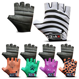 Junior Kids Cycling Gloves Leather Padded Palm Bicycle Cycle Gloves XS TO 4XS