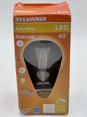 Sylvania Natural 40W/5W Soft White LED Dimmable ST19 Bulb Indoor Outdoor New - Image 1 of 4