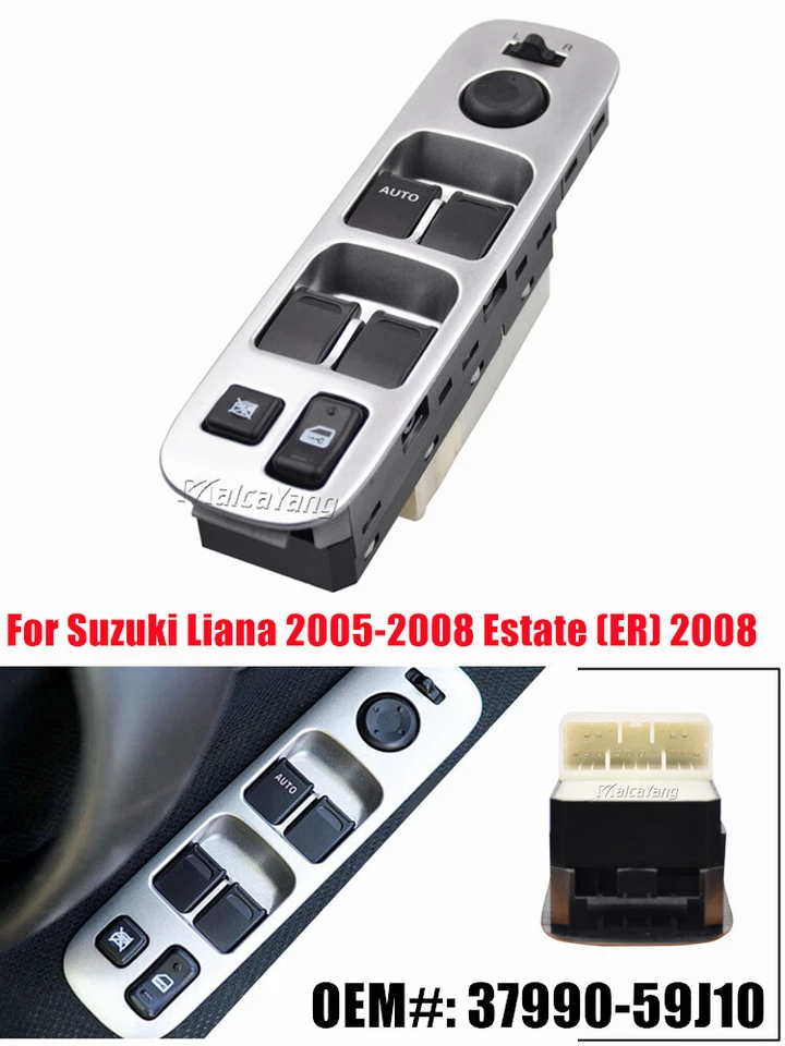Interruptor de ventana eléctrica delantero izquierdo 37990-59J10 para Suzuki Liana Estate (ER) Aerio Foto 1 de 4