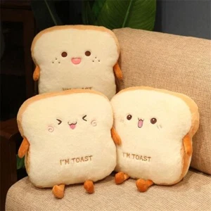 Plush Bread Pillow Cute Simulation Food Toast Soft Doll Warm Hand Pillow Cushion - Picture 1 of 15