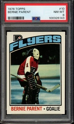 1976 Topps Hockey #10 Bernie Parent PSA 8 *d4 - Image 1 of 2