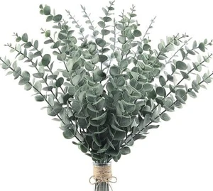 40Pcs Artificial Eucalyptus Leaves Stems Fake Plants Flowers Home Wedding Decor - Picture 1 of 7