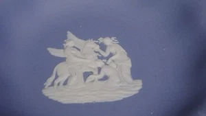 Pegasus Wedgwood White on Blue Tray Round 4 1/4" Winged Horse in Original Box - Picture 1 of 3