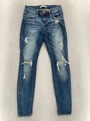 Daytrip Lynx Skinny Jean Women's 26 Blue Stretch Denim Distressed Grunge Western - Image 1 of 4