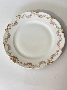 Vintage Versailles Austria China Dinner Plate Pink Roses Scalloped Gold Trimmed - Picture 1 of 24