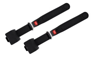 2 POINT RETRACTABLE BUCKET SEAT BELTS BLACK HOTROD MUSCLECAR UNIVERSAL PAIR - Picture 1 of 5