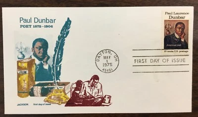 1554 Overseas Mailer/Jackson cachet Black History Paul Dunbar, Poet FDC 1975 - Image 1 of 2