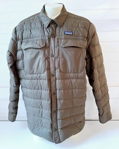 NWOT PATAGONIA Silent Down Shirt Jacket Mens XL Puffer Sage Khaki Snaps STY27925 - Picture 1 of 10