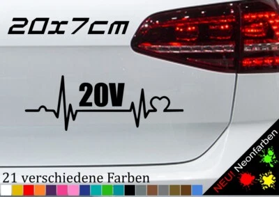 Herzschlag 20V Sticker Turbo TDI Diesel Aufkleber Tuning Zylinder JDM GSI 20x7cm - Bild 1 von 4
