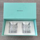 Tiffany&Co. Bow Glass Ribbon Pair Set with Box Tumbler Tableware Gift Collection