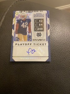 2020 Contenders Draft Picks Julian Okwara Auto #/18 Rookie Playoff Ticket MINT