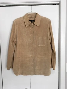 Révue Women's Jacket Size 8 Leather Stitching Casual Suede Coat Blazer - Picture 1 of 6