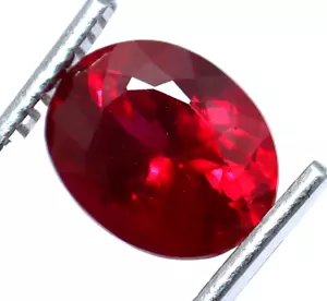 37 Ct Certified Natural Ruby Red Oval Shape Loose Gemstone With Free Gift - Picture 1 of 7