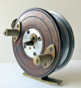 Antique Zephyr-Bartleet Bickerdyke Guard/David Slater Latch Walnut Fishing Reel - Picture 1 of 17