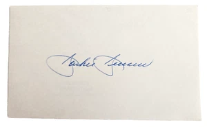 Jackie Jensen 1950 Yankees WS champ Signed 3x5 Index Card Red Sox AL MVP 199 HR - Picture 1 of 2