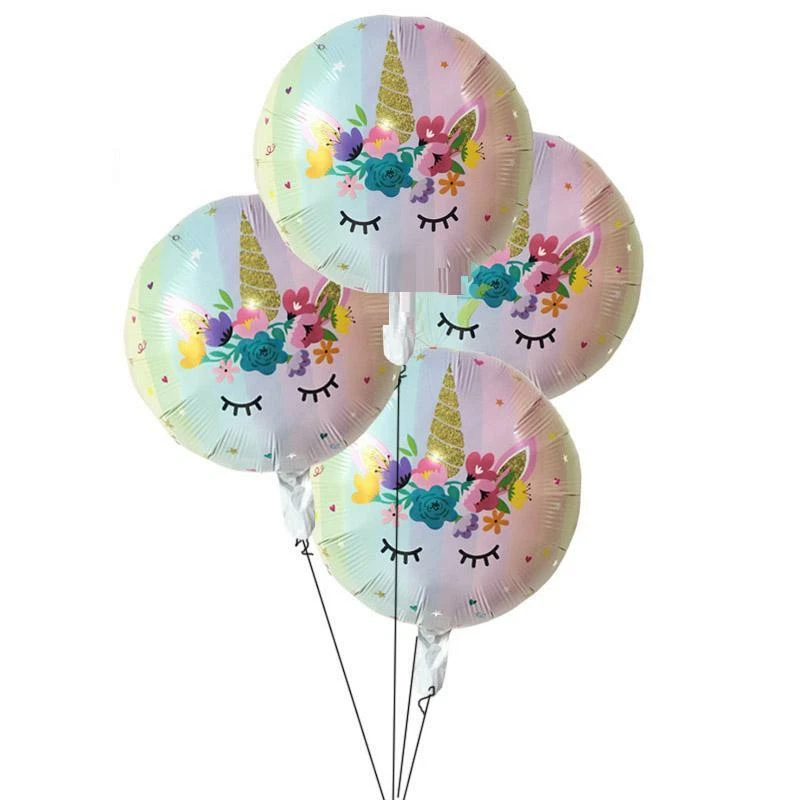 (Juego de 4) Globo Parpadeante Flores Rosa Unicornio 18" Lámina Mylar Regalos de Fiesta  Foto 1 de 1