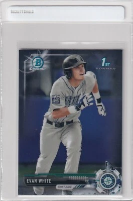 2017 BOWMAN CHROME 1ST RC EVAN WHITE SEATTLE MARINERS FIRST ROOKIE DRAFT Z753-2 - Image 1 of 2