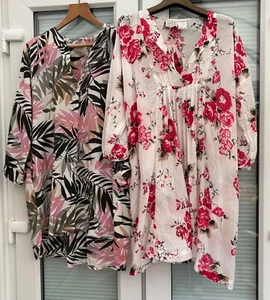 2 x Masai Oversized (officially small) Summer tunic dresses Fab bright colours - Picture 1 of 9