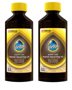 2 x Pledge Expert Care Wood Repairing Oil LIGHT 100ml Cover Scratches Looks NEW - Picture 1 of 1