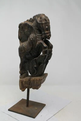 Antiguo soporte colgante de pared fino tallado a mano para caballo volador RARO NH6311 Foto 1 de 4