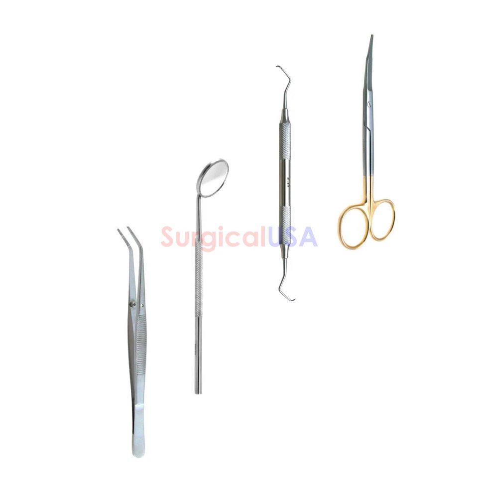 Kit de eliminación de suturas de 5 instrumentos dentales tijeras alicates de algodón Foto 1 de 1