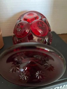 Vintage LE Smith Ruby Red Moon & Stars Goblet 5.75 in Tall 3 in Wide - Picture 1 of 6