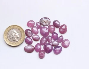 Natürlicher Rubin Edelstein Rubin Glanz Rosenschliff facettiert Cab Lot lose Edelstein 8 bis 12 mm - Bild 1 von 6
