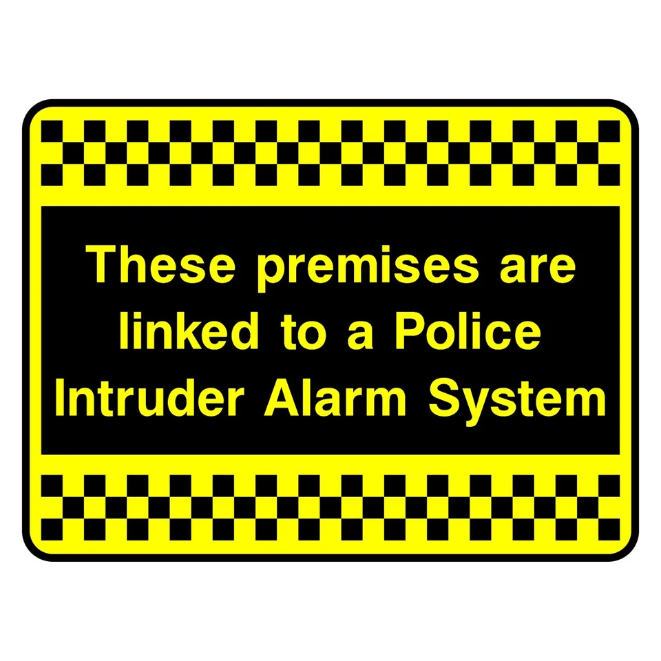 A1 GRAPHICS LTD These Premises are Linked to Police Intruder Alarm Sign or Sticker | SECU0079