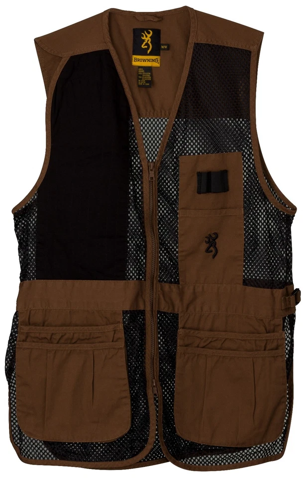 Browning Trapper Creek Mesh Shooting Vest Clay/Black 3050266801 Size - Small - Image 1 of 1