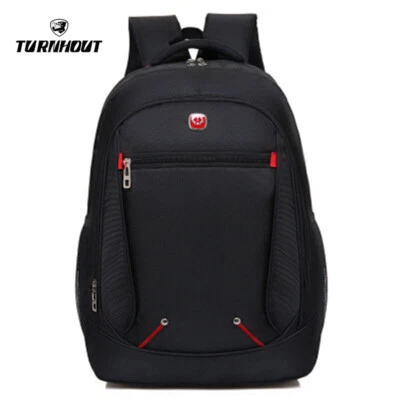 Men's Nylon Black Backpack Waterproof Back Pack 15.6 Inch Laptop Mochila Bookbag - Image 1 of 4