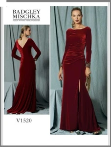 Vestido Alfombra Roja de Diseñador Badgley Mischka Vogue Pattern V1520, Vestido de Noche 6~22 - Imagen 1 de 9