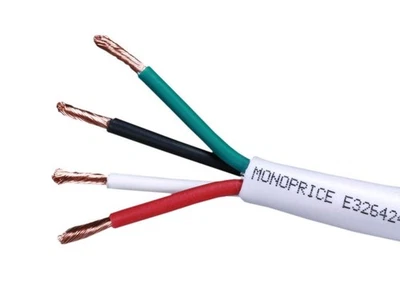 Monoprice Access Series calibre 18 AWG CL2 clasificación 4 conductores 100 pies, blanco  Foto 1 de 4