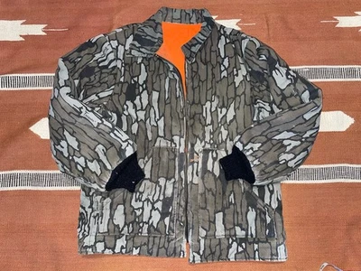 Vintage Walls Jacket Mens L Treebark Reversible Blaze Orange Hunting Distressed - Image 1 of 4
