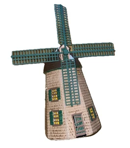 Molino de viento Dept 56 Snow Village Home Sweet Home 1988 iluminado con velas solamente - Imagen 1 de 9