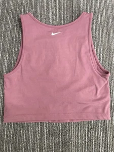 Nike Pro Dri-FIT Burgundy Sleeveless Crop Top S High Neck Stretchy Sides - Picture 1 of 8