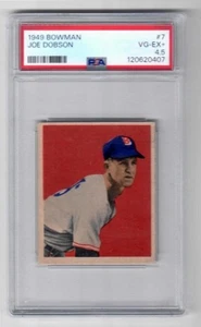 1949 Bowman Joe Dobson Rookie Card #7 PSA 4.5 VG-EX+ Boston Red Sox - Picture 1 of 2