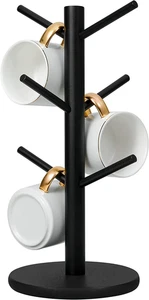 Mug Holder Tree, Coffee Cup Holder with 6 Hooks (Black) - Picture 1 of 12