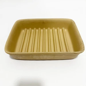 Pampered Chef Stoneware #5141 Ridged Bacon Pan 9 X 6.75 X 1.75" USA - Picture 1 of 6
