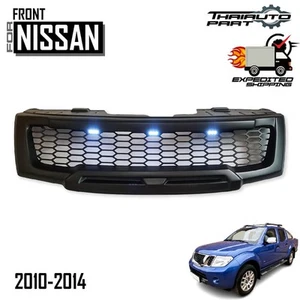 Grille Front Matte Black White LED For Nissan Navara Pathfinder Facelift 2010-14 - Picture 1 of 10