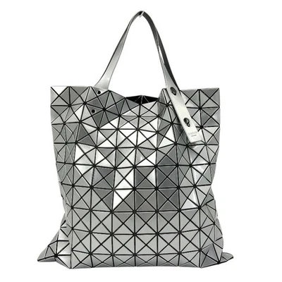 ISSEI MIYAKE ISSEI MIYAKE BB71-AGO43 BAOBAO PRISM Tote Bag PVC x Silver USED-B - Image 1 of 4
