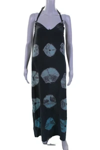 Gypsy 05 Womens Open Back Halter V Neck Abstract Silk Dress Gray Green Size XS - Picture 1 of 4